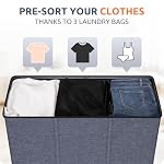 SOLEDI 180L 3-Section Laundry Hamper with Lid, Extra Large Dirty Clothes Basket with Sturdy Handles for Laundry Room & Bedroom - Durable Organizer for Sorting Laundry - Image 3