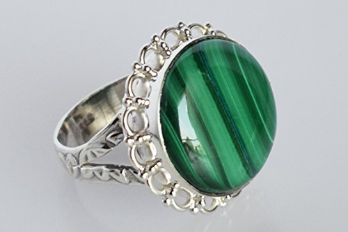 Bague malachite argent 925 bijoux faits main pierre verte