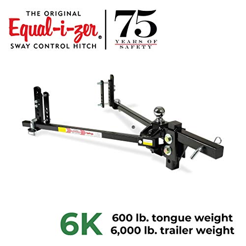 Equal-i-zer 4-point Sway Control Hitch, 90-00-0601, 6,000 Lbs Trailer Weight Rating, 600 Lbs Tongue Weight Rating, Weight Distribution Kit DOES NOT Include Hitch Shank, Ball NOT Included