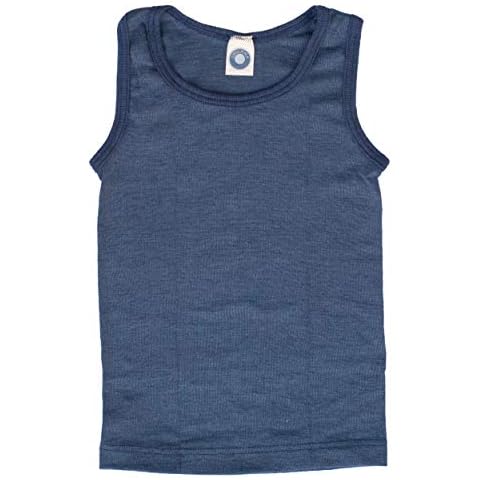 Cosilana, Children´s Sleevless Thermal Vest, 70% Organic Wool, 30% Silk (5-7 Years - EU 128, Navy) Cover