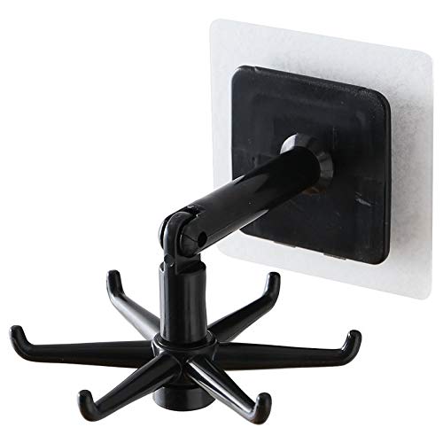 Spyshop 2Pcs Rotating Folding Hook 360° Rotating Folding Wall Hook Self-Adhesive Hanger180 Degrees Vertical Flip Hook Waterproof Utility Hook For Home Bathroom Kitchen Office Towel #TOP7