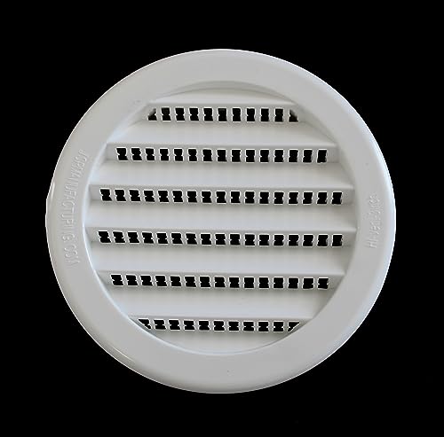 Grille d'aération ronde plastique blanc 10,2 cm pour ventilation