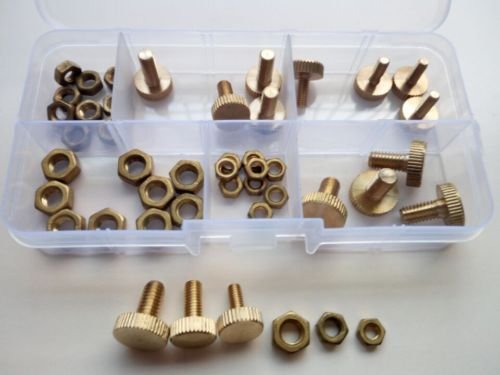 45Pcs M4 M5 M6 Hand Twist Screw Tighten Brass Nuts Screws Hex Nut Sleeve Assortment Set Kit
