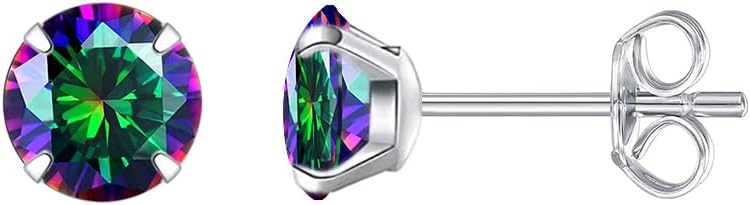Hypoallergenic G23 Titanium Earrings, F136 Implant Grade Pure Titanium, Suitable for Sensitive Ears with Birthstone Crystals CZ Simulated Diamonds