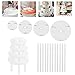 Lostwry Plat Gateau Sur Pied Plastique, 4 Plateaux de Séparation de gâteau et 12 Pièces Goujons à Gâteau Supports à Gâteau pour Construction et l'empilage de Gâteaux à Plusieurs Niveaux (Blanche)