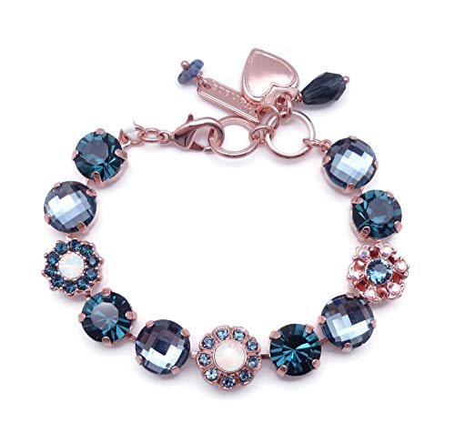Mariana Mood Indigo Rose Goldtone Bracelet Blue & White Mix Crystal Mosaic 1069 #TOP25