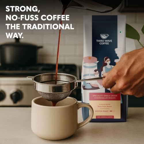 Image of THIRD WAVE COFFEE | Speciality Single Origin Chikmagalur Region | 100% Arabica | Medium Roast | Channi | Coarse Grind | 250 grams | Pouch