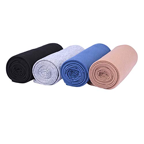 YMHPRIDE 4 Pieces Stretch Jersey Turban Stretchy Head Wrap Knit Headwraps Urban Hair Scarf African Head Wrap Solid Color Ultra Soft Extra Long Breathable Head Band Tie for Women - Thumbnail 4