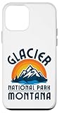 Montañas del Parque Nacional Glaciar Montana, bosque, diseño retro de puesta de sol. Muestra tu amor por la naturaleza, la naturaleza, el senderismo, el camping, el mochilero y el aire libre.
