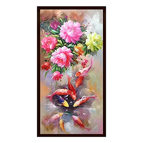 DIY 5D diamant peinture pivoine pour créer une décoration murale zen de salon