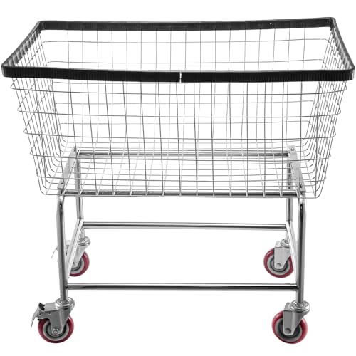 VEVOR Carro de Lavandería de Alambre, Cesta de Lavandería Móvil Comercial de 158 L, Cesta de Ropa Sucia con Estructura de Acero con Ruedas, Movimiento Suave, para Lavadero, Dormitorio, Baño - imagen 12