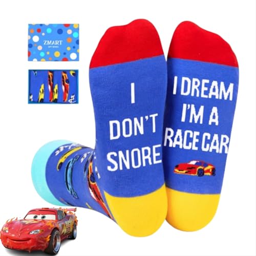 Zmart Funny Transportation Gifts - Race Car Train Motorcycle Tractor Bike Socks for Adult