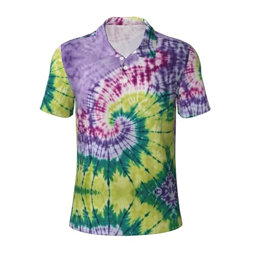 Polo respirant de golf imprimé hippie évacuant la transpiration avec style