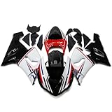 MZYPARTS ABS Plastic Fairing Kit Fit for 2005 2006 Kawasaki Ninja ZX6R 636 Fairings ZX-6R 05 06 ZX636 Bodywork Injection Molding Body Frame (Red & White & Black)