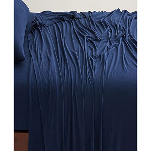 Image of Calvin Klein Home Modern Cotton Harrison Sheet, Twin Flat, Navy