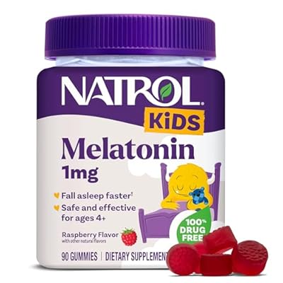 Natrol Kids Melatonin 1mg, for Restful Sleep, 90 Raspberry-Flavored Gummies