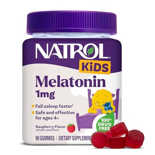Natrol Kids Melatonin 1 mg, Dietary Supplement for Restful Sleep, Melatonin Gummies for Kids, 90 Raspberry-Flavored Melatonin Gummies, Up to a 90 Day Supply