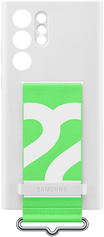 Samsung Galaxy S22 Ultra Silicone Cover with Strap, White