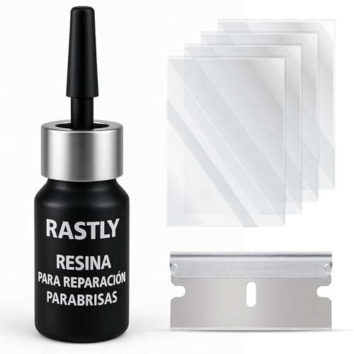 RASTLY Kit Reparador de Cristales para Coche - Solución Profesional para Reparar Arañazos, Lunas Rotas y Vidrio de Automóvil, Cristal Líquido y Cracked Magic Glass Repair Kit