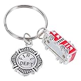 Porte-clés camion de pompiers : fabriqué avec des matériaux durables et confortables, ce porte-clés sur le thème des pompiers est idéal pour les petits travaux