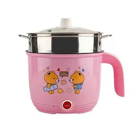 CREATION BAZAAR Non-Stick Multi-Function Electric Cooking Pot/Mini Rice Cooker/Egg Boiler, Portable Non-Stick Rice Cooker, Traveling Non-Stick Cooker, Egg Cooker, Non-Stick Cooker (1.5 L, Multicolor)