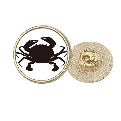 Broche crabe noir finitions or doré taille M, bijou de veste raffiné