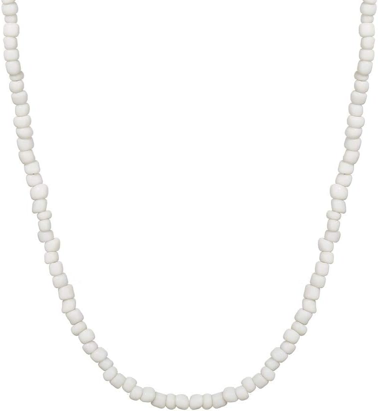 Ziper Women Bohemian White Beaded Choker Glass Necklaces Jewelry Gifts for Mom Girlfriend - Image 7