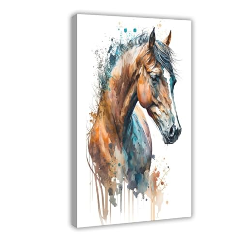 Poster chevaux aquarelle le cadeau idéal pour passionnés