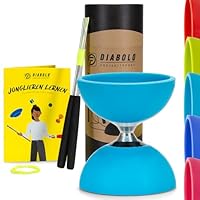 Diabolo Freizeitsport Jonglier-Set Pro mit kugelgelagertem Diabolo (türkis), Handsticks aus Aluminium, Ersatzschnur (160cm) und Gedruckter Anleitung - mit Geschenkverpackung ideal zum Verschenken