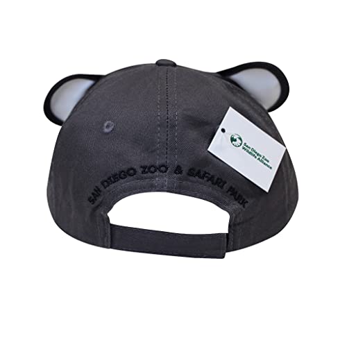 San Diego Zoo Koala Youth Baseball Cap, Gray & Black Kids Hat, Embroidered Koala Face with Ears, One Size2