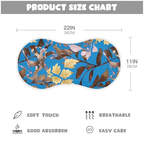 Yellowleaves Brownleaves Blue Burp Cloths for Babies Burp Rag Cotton Spit Up Rag for Baby Newborns Girl4