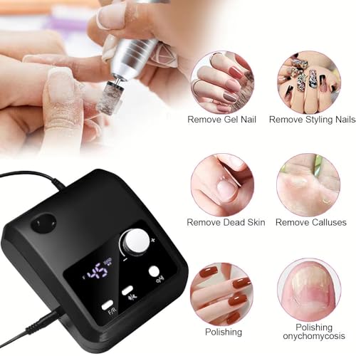 Perceuse à ongles pour manucure à la maison avec écran LCD et base