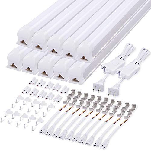 Hsv LEDǌu ̎ 18W 2600LM ledƖ 40w` 1198mm ledu F5000K tȒP Ɩ VƖ AR[ht XCb`t ItBX  HiH cƏȂǂɓKp 10{