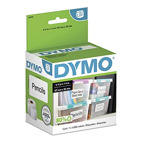 DYMO LW Thermal Printer Labels - 1-1/4 x 2-1/4 Inch Small Multi Purpose Labels for LabelWriter Printers, 1000 Count by DYMO - Used condition - CA$25.07
