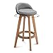 GOGUANG Tabouret de Bar - Chaise de Bar Pivotante, Tabouret Haut de Petit Déjeuner avec Siège Rembourré et Repose-Pieds, Chaise de Salle à Manger en Bois pour Cuisine, Café, Pub(Size:63cm,Color:Gris)