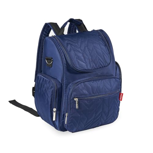 SONARIN Waterproof Lightweight Baby Changing Bag Backpack,Multifunctional Nylon Diaper Bag Portable Travel Nappy Changing Bag Maternity Bag with Changing Mat & Stroller Straps(Blue)