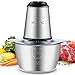 YISSVIC Picadora universal 1,5 L 300 W eléctrica multipicadora con 2 niveles de velocidad, 4 cuchillas de acero inoxidable para carne, verduras, frutas, alimentos para bebés