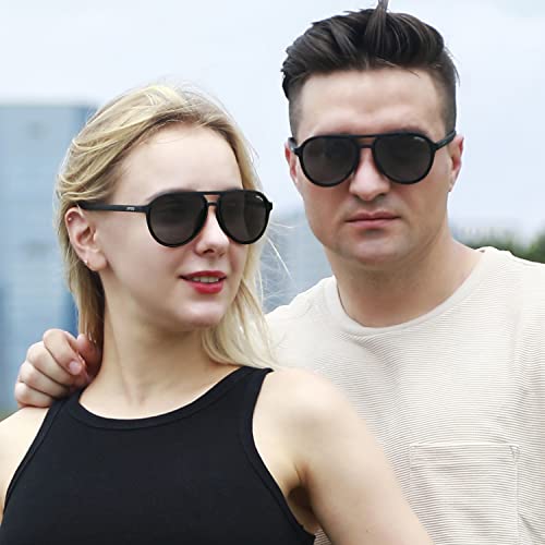 Image of Jefoo Polarized Aviator Sunglasses for Women Men Retro Trendy Sports Sunglasses for Outdoor UV400 Protection