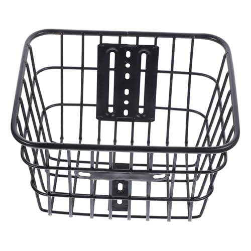 Mikinona Durable Iron Storage Basket for Bicycles Folding Hanging Container with Front Handlebar Attachment for Cycling and Bike Riding Large Capacity for Grocery and Daily Use