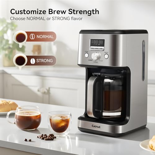 Image of Gevi 14‑Cup Drip Coffee Maker, Programmable With Glass Carafe