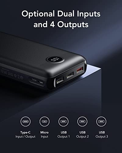 VEGER Batterie Externe 30000mAh, PD20W QC3.0 Power Bank Charge Rapide 4 Sorties et 2 entrées Chargeur Portable avec Affichage LED Compatible avec iPhone/Huawei/Android, etc. – Image 5