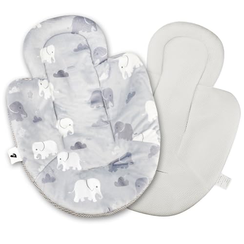 Image of TANOFAR Infant Stroller Cushion for Newborn to Toddler, Reversible Design, Soft Breathable, Elephant