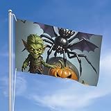 3x5 Ft Flag Double Sided Vibrant Garden Flags Banners Elf Pumpkin Night Welcome Seasonal Yard Banner With Brass Grommets Decoration Photo Background For Courtyard Porch Lawn