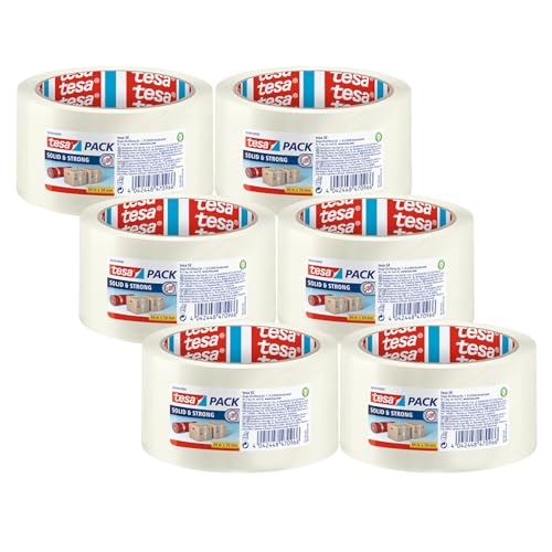 tesa tesapack Solid & Strong Pack of 6 – Quiet Unrollable Parcel ...