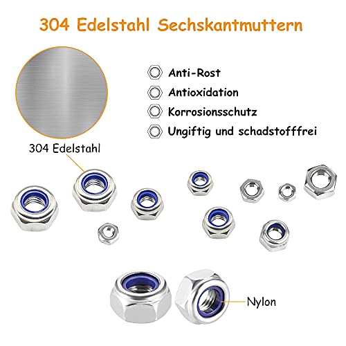 196 dadi esagonali in acciaio inox, set di dadi di...