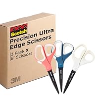 Scotch Brand Precision Ultra Edge Scissors, Left- or Right-Handed, 8 Inch, 3-Pack