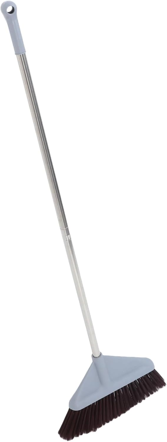 Heavy Duty Angle Broom with Ergonomic Handle for Indoor Outdoor Cleaning Versatile Sweeping Tool for Home Garage Kitchen Office and Patio No Bend Design for Comfortable Use