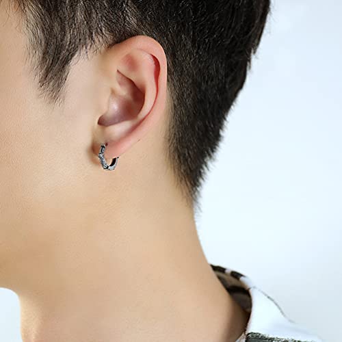 Happyyami 1 par de brincos de argola de aço de titânio, brincos de argola vintage, retrô, tribal, hi