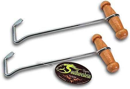 SOUTHWESTERN Boot Hooks Boot Puller for Cowboy Boots, Wood Handles (2 hooks)