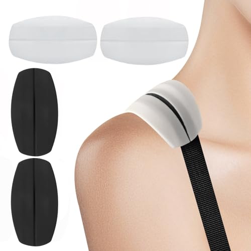 Lahviuu Almohadillas para Tirantes de Sujetador de Silicona,4 pcs Almohadillas de Silicona para Sujetador Cojines de Correa del Sujetador Gel de Sílice Cojines de Correa Suaves Almohadillas de Hombro
